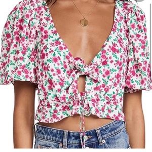 NWOT For Love & Lemons Petal Blouse Carnation